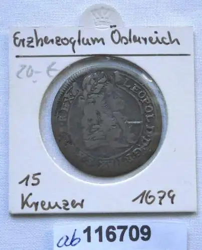 15 Kreuzer Silber Münze Österreich Kremnitz Bergstadt Leopold I.1679 (116709)