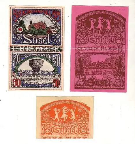 5 Banknoten Notgeld Kirchspiel Süssel 1920 (116824)