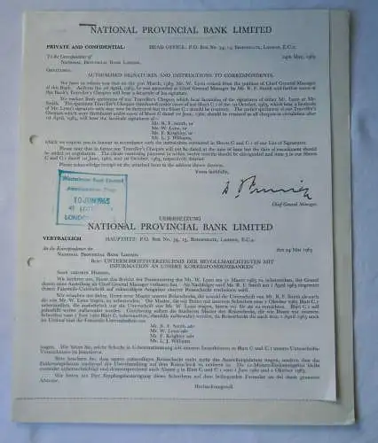 seltenes Scheckvordruck Muster National Provincial Bank Limited 1965 (133025)