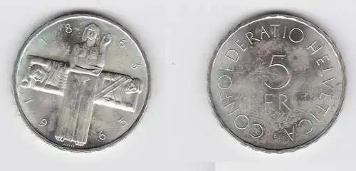 5 Franken Münze Schweiz 1963 100 Jahre Internationales Rotes Kreuz (131582)