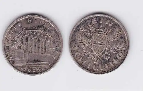 1 Schilling Silber Münze Österreich Parlamentsgebäude 1925 (105488)