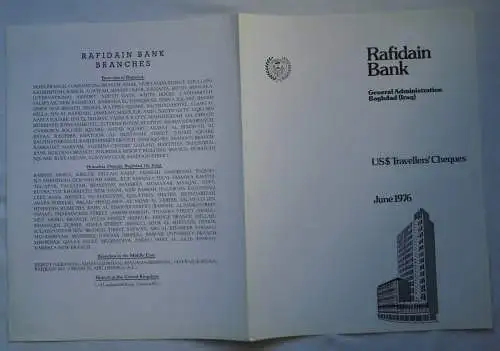 seltenes Scheckvordruck Muster Rafidain Bank Baghdad Juni 1976 (132911)