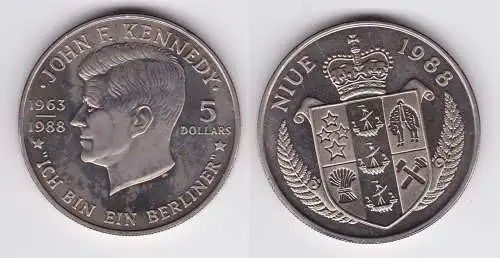 5 Dollar Nickel Münze Niue 1988 John F. Kennedy (119458)