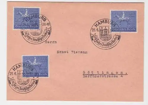 Brief Hamburg 70 Jahre Deutsches Derby 1939 Michel Nr. 3 x 698 (124859)