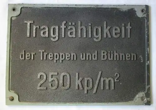 Typen Reklame Metall Plakette Tragfähigkeit der Treppen und Bühnen (118734)