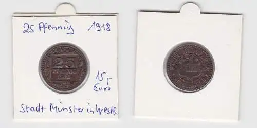 seltene 25 Pfennig Marke Kriegsgeld Stadt Münster in Westfalen 1918 (132671)