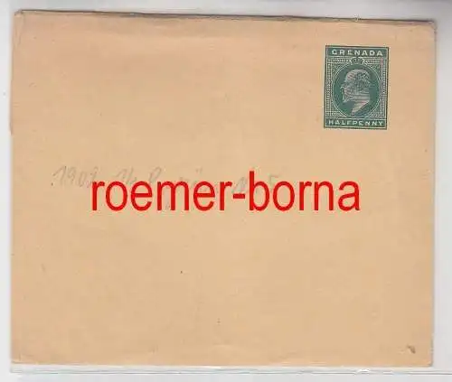 68375 alter Ganzsachen Brief Grenada 1/2 Penny grün 1902