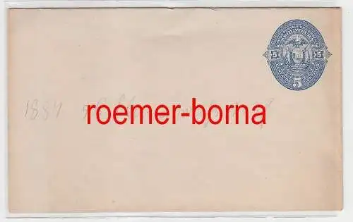 74638 seltene Ganzsachen Brief Ecuador 5 Centavos Blau auf Weiß 1887