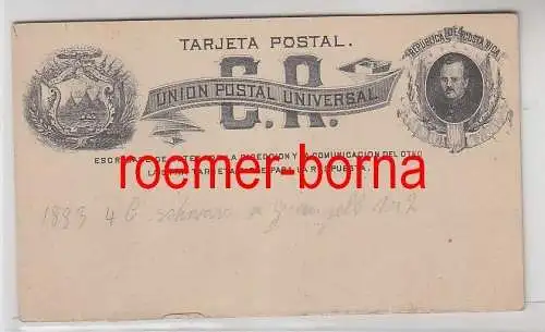 73146 seltene Antwort Ganzsachen Postkarte Costa Rica 4 C. Schwarz Graugelb 1883