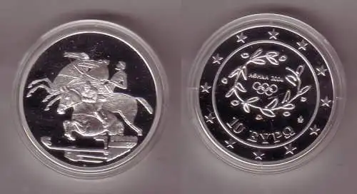 10 Euro Silber Münze Griechenland Olympiade Reiter 2004 PP (101716)