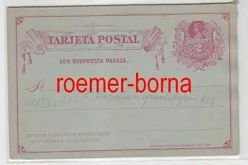 76041 seltene Ganzsachen Antwort Postkarte Chile 2 Centavos 1882/1888