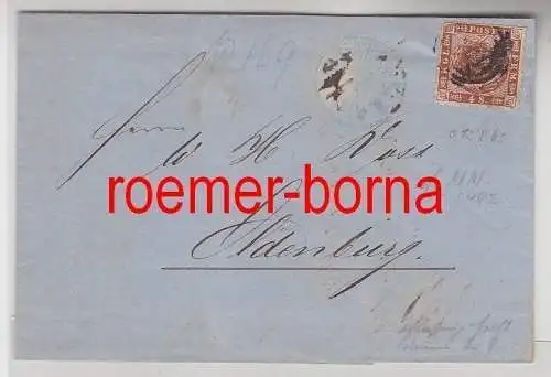75854 alter Brief von Dänemark nach Kiel 4 Schilling gezähnt 1863