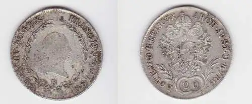 20 Kreuzer Silber Münze RDR Habsburg Österreich Franz II. 1803 B (129213)