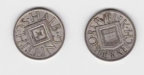 1/2 Schilling Silber Münze Österreich Wappen 1926 (152483)
