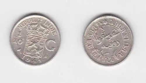 1/10 Gulden Münze Niederlande Niederländisch Indien 1941 ss+ (152582)