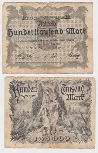 100000 Mark Banknote Notgeld Stadtkasse Speyer 27. Juli 1923 (119441)