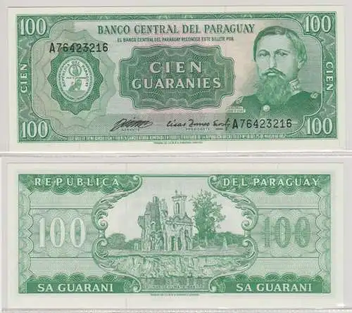 100 Guranies Banknote Paraguay 25. März 1952 Pick 205 UNC (151609)