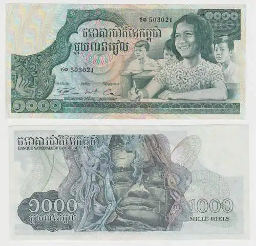 1000 Riels Banknoten Kambodscha Cambodia Cambodge 1972 UNC P.17 (117323)