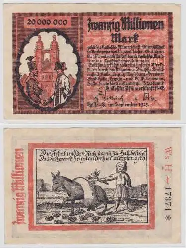 20 Millionen Mark Banknote Hallesche Pfännerschaft AG Halle 1923 (135634)