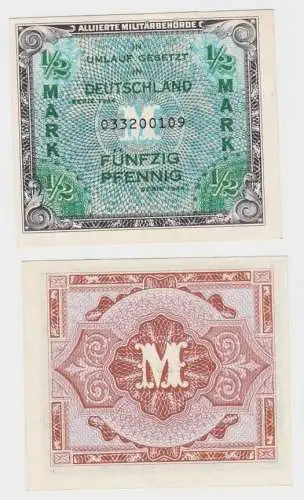 1/2 Mark Banknote alliierte Militärbehörde 1944 US Druck (132729)