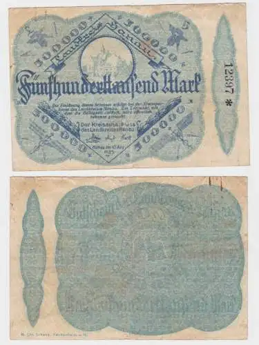 500000 Mark Banknote Inflation Landkreis Hanau am Main 18.8.1923 (140324)