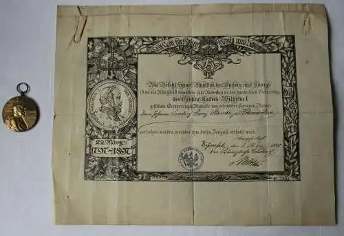 Preussen Centenar Medaille mit Urkunde K.Preuß. Landrathsamt Weißenfels (141196)