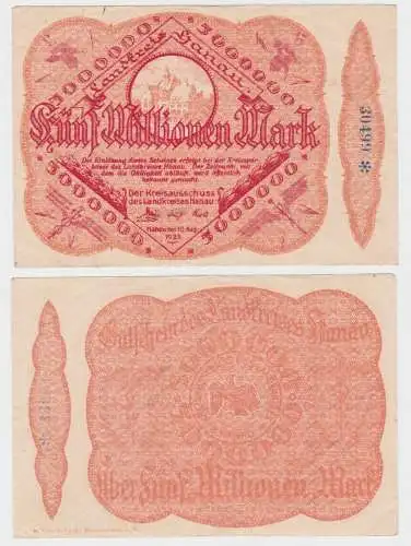 5 Millionen Mark Banknote Inflation Landkreis Hanau am Main 18.8.1923 (140128)