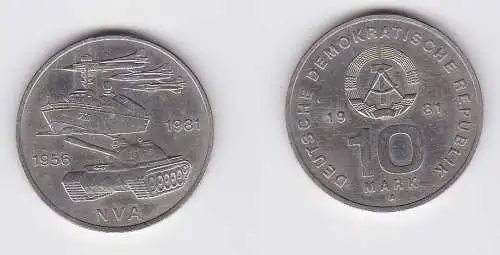 DDR Gedenk Münze 10 Mark 25 Jahre Nationale Volksarmee NVA 1981 Stgl. (129567)