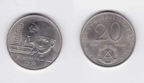 DDR Gedenk Münze 20 Mark 30. Jahrestag der DDR 1979 Stempelglanz (128754)