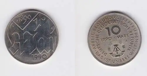 DDR Gedenk Münze 10 Mark 100.Jahre 1.Mai Feiertag 1990 Stempelglanz (129531)