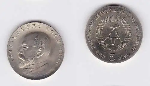 DDR Gedenk Münze 5 Mark Robert Koch 1968 Stempelglanz (128520)