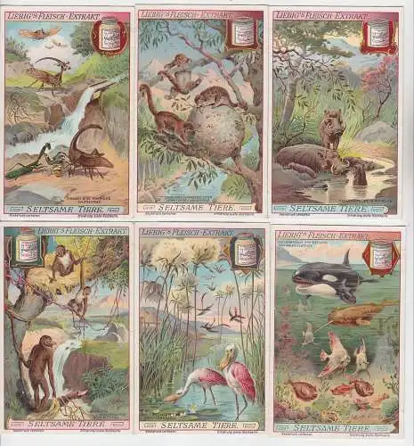 Liebigbilder Serie 887 "Seltsame Tiere" komplett 1913 (109840)