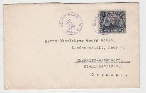 94192 Brief von Nicaragua nach Chemnitz mit 20 Centavos Briefmarke 1919