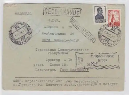 91540 Einschreiben Brief aus der Sowjetunion nach Dresden 1955