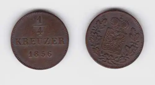 1/4 Kreuzer Kupfer Münze Schwarzburg-Rudolstadt 1856 ss+ (151026)