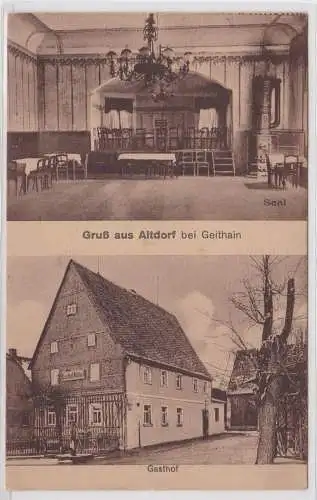 900084 AK Gruß aus Altdorf bei Geithain - Gasthof, Saal Innenansicht