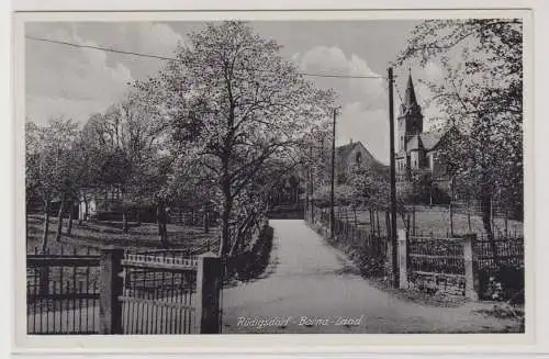 99688 AK Rüdigsdorf Borna-Land - Straßenansicht mit Kirche