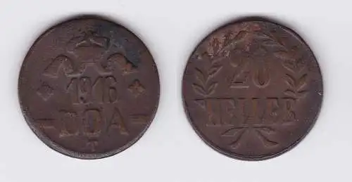 20 Heller Kupfer Münze Deutsch Ostafrika DOA 1916 J.727 a  (120178)