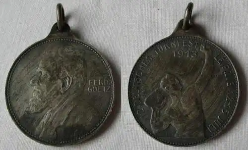 Medaille Ferdinand Götz 12. Deutsches Turnfest Leipzig 1913 (133512)