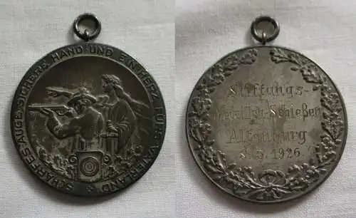 rare Medaille 900er Silber Stiftungs Medaillen Schießen Altenburg 1926 (137511)