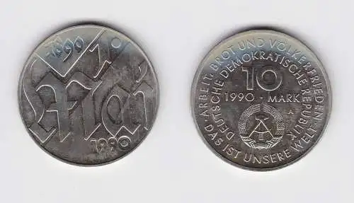 DDR Gedenk Münze 10 Mark 100.Jahre 1.Mai Feiertag 1990 (148879)