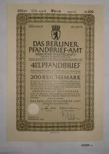 200 Reichsmark Pfandbrief Das Berliner Pfandbriefamt 1940 (127620)