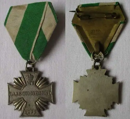 seltenes Abzeichen Kreuz Militärverein Laas und Umgegend 1883 (135615)