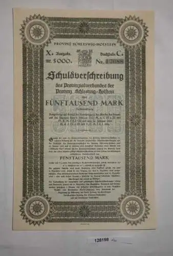 5000 Mark Schuldverschreibung Provinzialverband Schleswig Holstein 1923 (128198)
