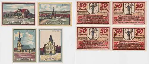 4 Banknoten Notgeld Friedrichroda Industrie & Gewerbeausstellung 1921 (137384)