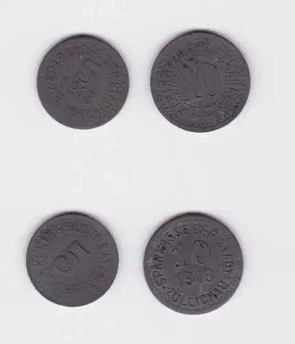 5 & 10 Pfennig Zink Notgeld Münzen Sparkasse Züllichau  (139887)