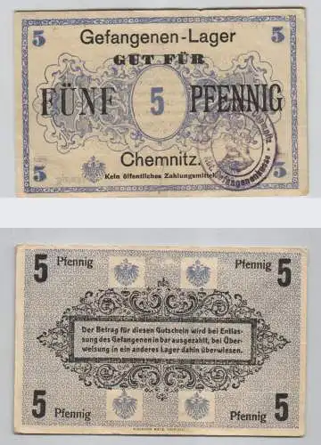 5 Pfennig Banknote Gefangenenlager Chemnitz 1.Weltkrieg (126529)