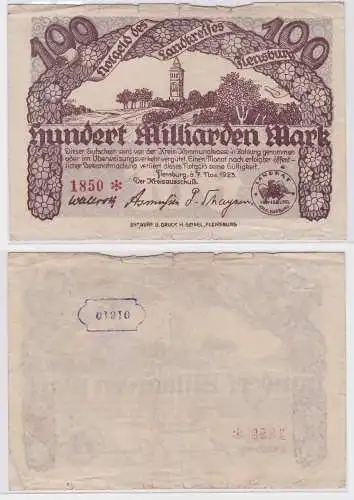 100 Milliarden Banknote Landkreis Flensburg 7.11.1923 (122482)