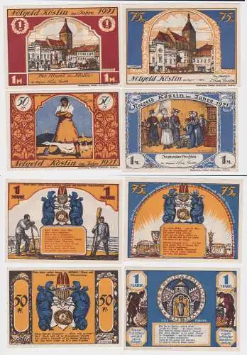 4 Banknoten Notgeld Stadt Köslin Koszalin 1921 (121367)