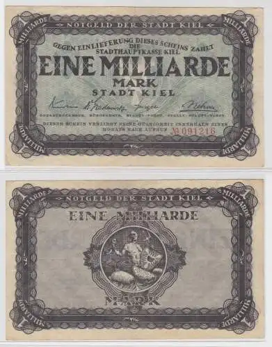 1 Milliarde Mark Banknote Stadthauptkasse Kiel 1923 (135566)